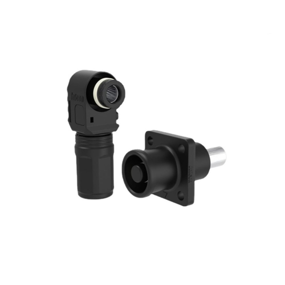1 Set Battery Energy Storage Connector, 120A 25mm High Current Connectors Quick Plug Terminal Black Right Angle Plug and Socket IP67 Waterproof Power Adapter Crimping Wiring (120A, Black)
