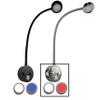 Wave One Marine Dual Color Gooseneck LED Chart Reading Light | Flexible Dimmable Sailboat Cabin Wall Map Boat Yacht RV Interior Night Lighting 12-24V Volt (Chrome | White & Red) view 1