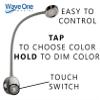 Wave One Marine Dual Color Gooseneck LED Chart Reading Light | Flexible Dimmable Sailboat Cabin Wall Map Boat Yacht RV Interior Night Lighting 12-24V Volt (Chrome | White & Red) view 3