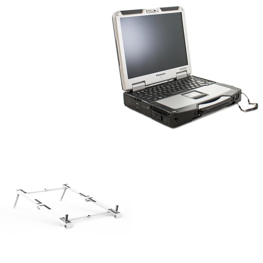 BoxWave Stand and Mount Compatible with Panasonic Toughbook CF-31 MK5 (13.1 in) - Pocket Aluminum Stand 3-in-1, Portable Multi Angle Viewing Riser - Metallic Silver