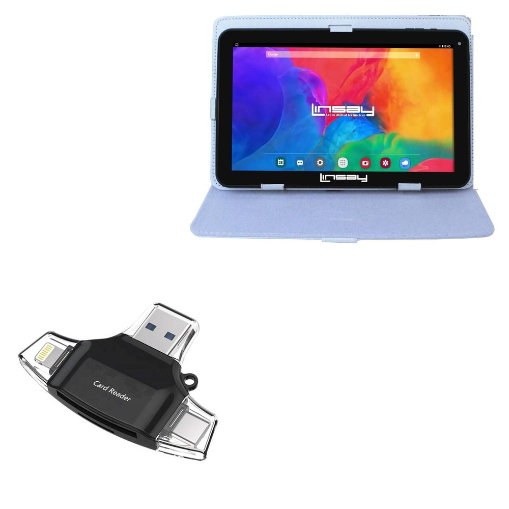 BoxWave Smart Gadget Compatible with Linsay F10IPSPAC (10.1 in) - AllReader SD Card Reader, microSD Card Reader SD Compact USB - Jet Black