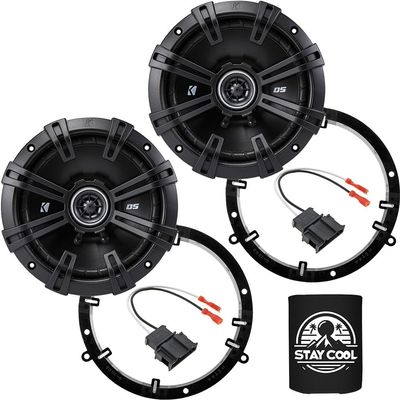 KICKER Speakers 6.5 inch for Volkswagen Beetle 1998-2010 Upgrade Kit - Pair of DS Series with Adapters and Harness, Coaxial 6 1/2 Car Audio Front Door Speaker for VW DSC650, 43DSC6504