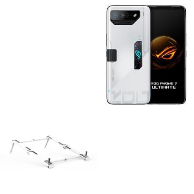 BoxWave Stand and Mount Compatible with ASUS ROG Phone 7 Ultimate - Pocket Aluminum Stand 3-in-1, Portable Multi Angle Viewing Riser - Metallic Silver