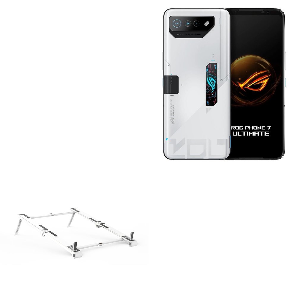 BoxWave Stand and Mount Compatible with ASUS ROG Phone 7 Ultimate - Pocket Aluminum Stand 3-in-1, Portable Multi Angle Viewing Riser - Metallic Silver
