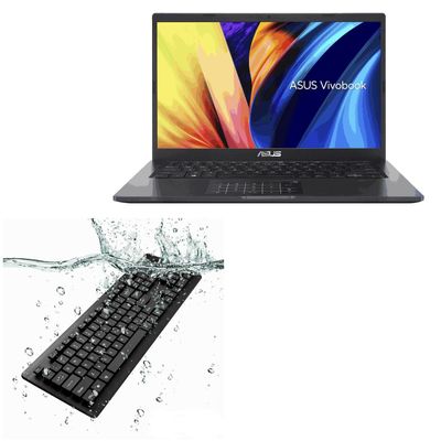BoxWave Keyboard Compatible with ASUS Vivobook 14 (X1400EA) - AquaProof USB Keyboard, Washable Waterproof Water Resistant - Jet Black