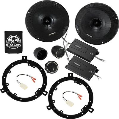 KICKER Speakers 6.75 inch for Jeep Wrangler 2007-2017 Upgrade Kit - Pair of CS Series with Adapters and Harness, Component 6 3/4 Car Audio Front Dash or Rear Overhead Speaker CSS67, 46CSS674