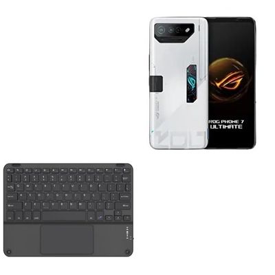 BoxWave Keyboard Compatible with ASUS ROG Phone 7 - SlimKeys Bluetooth Keyboard with Trackpad, Portable Slim TouchPad - Jet Black