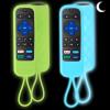 2 Pack TCL Roku Remote Cover Silicone Protective Case for Roku TV Express/Premiere/Streaming Stick/Ultra RC280 Anti Slip Remote Sleeve Glow in The Dark (Glow Green +Glow Blue) view 1