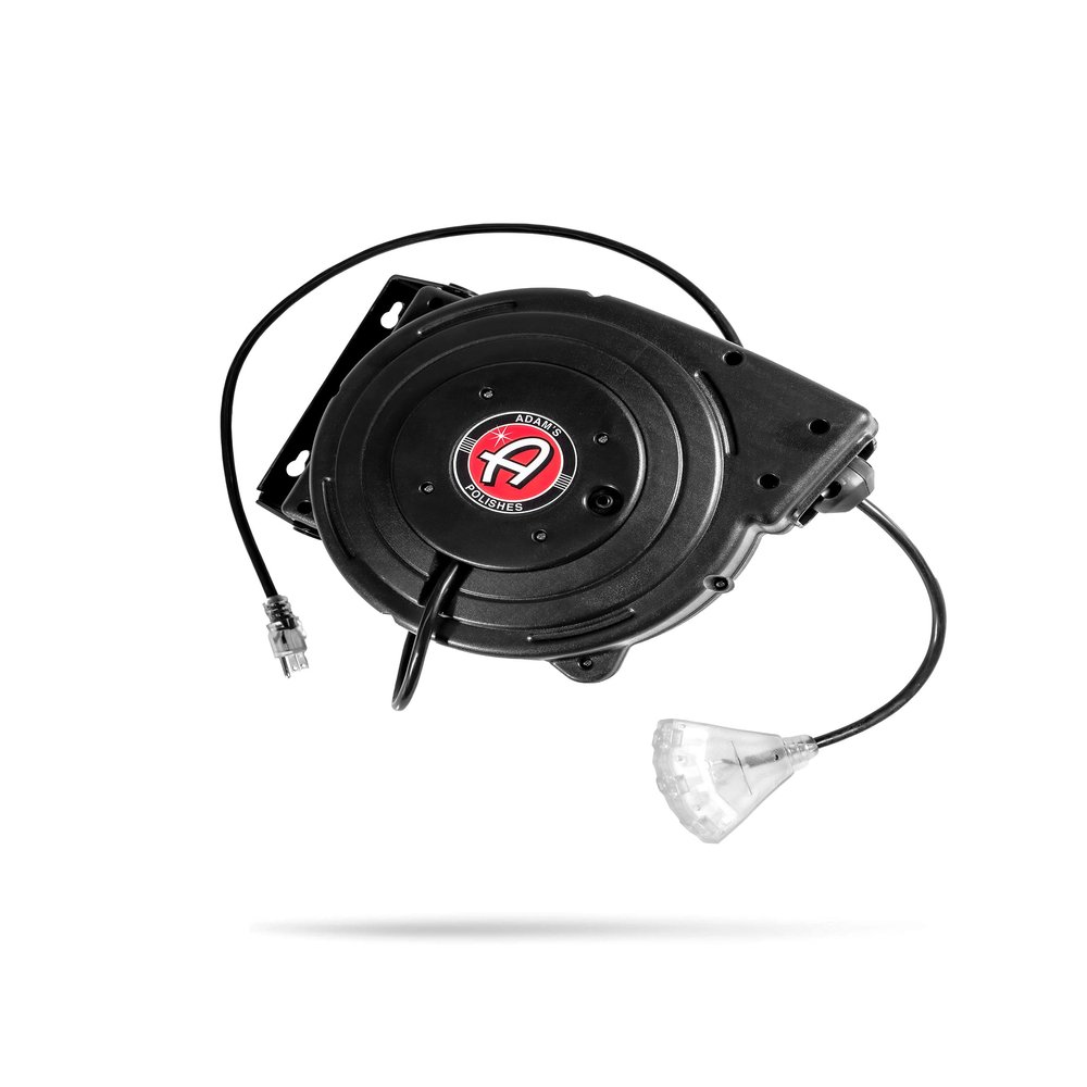 Adam's Polishes 50 Ft Retractable Extension Cord Reel - Electrical Power Cord Reel - Premium Construction & Specs To Tackle Any Job - Keep Your Garage Organized