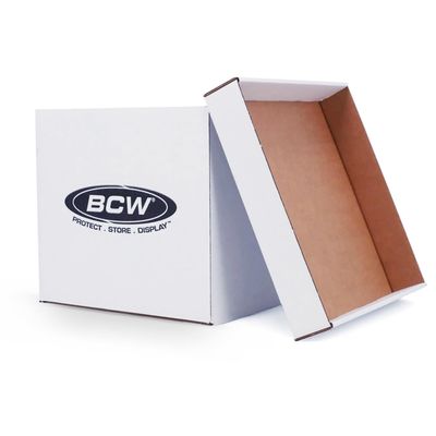 BCW Vinyl Record Storage Boxes  3 Pack | Holds 65 LPs Each | Stackable Vinyl Record Storage Box with Reinforced Bottom & Handles | Archival Record Organizer for 12-Inch Albums, DJs & Collectors