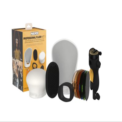MagMod Professional Flash Kit 2 and MagShoe 2 | Photography Lighting Flash Diffuser Set | Magnetic Light Diffuser Attachments | Lightweight MagMod Modifiers | Universal Cold Shoe Flash Mount for Off C