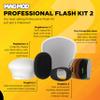 MagMod Professional Flash Kit 2 and MagShoe 2 | Photography Lighting Flash Diffuser Set | Magnetic Light Diffuser Attachments | Lightweight MagMod Modifiers | Universal Cold Shoe Flash Mount for Off C view 2