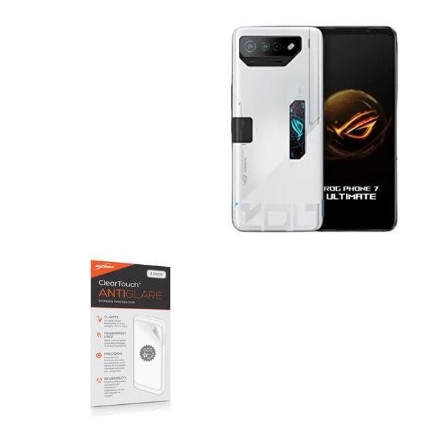 BoxWave Screen Protector Compatible with ASUS ROG Phone 7 - ClearTouch Anti-Glare (2-Pack), Anti-Fingerprint Matte Film Skin