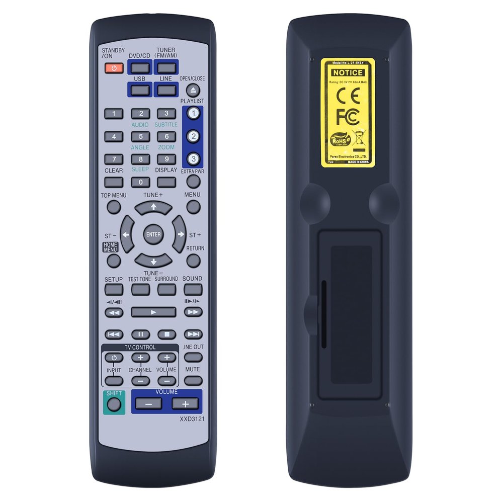 XXD3121 Replacement Remote Control Compatible for Pioneer Audio DVD Player V-DV262 XV-DV363 XV-DV368 XV-DV370