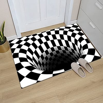 ASMEIR 3D Visual Carpet Clown Door mat Sewer Horror Floor Mat 40 * 60CM Halloween Decoration for Home (Color : D)