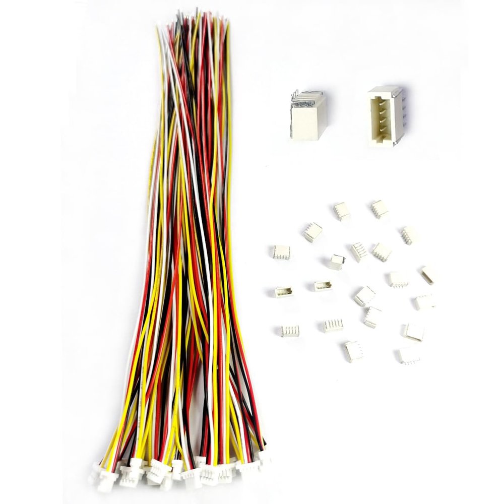 BOJOUL for 20 Sets JST SH 1.0mm 4 Pin Male Connector and 28AWG Female Connector Plug with Wire Cable 20cm Used in PCB Toys Household Appliances etc