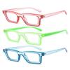 ICARA 3 Pack Fashion Simple Square Reading Glasses Blue Light Blocking Anti Eyestrain Computer Readers (red+green+blue, 1.75) view 1