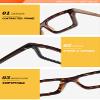 ICARA 3 Pack Fashion Simple Square Reading Glasses Blue Light Blocking Anti Eyestrain Computer Readers (red+green+blue, 1.75) view 4