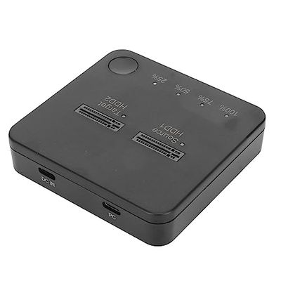 SATA M.2 SSD Duplicator, SATA M.2 to Type C Hard Drive Docking Station, Supports Hard Drives up to 4TB with Offline Clone Duplicator and Auto Sleep Function Up to 1Gbps, Dual Bay