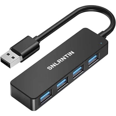 4 Port USB 3.0 Hub, Multiport USB Splitter, Snlrntin 4-in-1 USB Expander Hub for Laptop, Flash Drive, Mobile HDD, Console, Printer, Camera, Mac