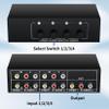 RCA Switch 4 in 1 Out Composite Video L/R Audio Selector Box 4X1, BolAAzuL 4-Way RCA Switcher - 4 Port AV Selector Switch - Plug & Play for Wii PS2 Xbox DVD STB HDTV view 3