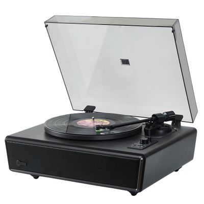 Arkrocket Huygens High Fidelity Bluetooth Record Player with Built-in Speakers Belt Drive Vinyl Turntable with Moving Magnet Cartridge, Bluetooth Input Output and Aux-in (Huygens Black)