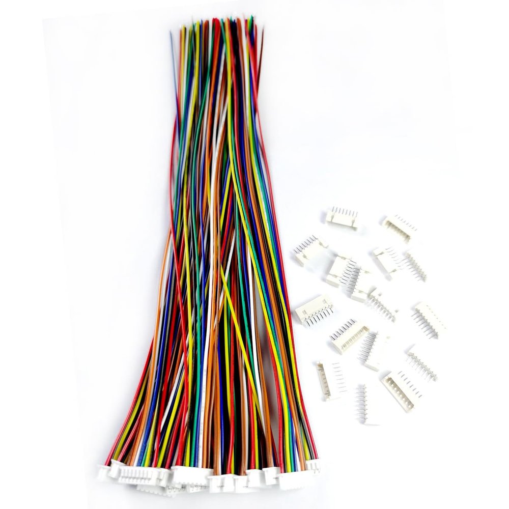 BOJOUL for 16 Sets JST 1.25mm 8 Pin Male Connector and 28AWG Female Connector Plug with Wire Cable 20cm Used in PCB Toys Household Appliances etc