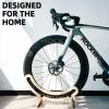 ROCKBROS Indoor Bike Stand Floor Bicycle Storage Rack Wooden Display Stand for 700C Road Bikes (23C-30C) Bike Stop and Wheel Holder view 3