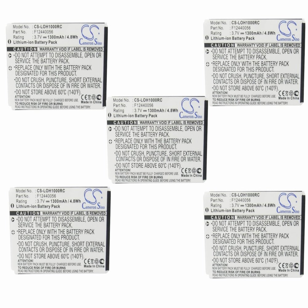 (5 Pack) XSP Battery for Logitech Harmony 1000 1100 1100i 915 C-LR65 C-RL65 Universal Remote Control PN 190582-0000 F12440056 K398 L-LU18