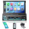 2026 Single Din Car Stereo with Apple CarPlay & Android Auto - 7 Inch Motorized Flip Out Touchscreen Bluetooth 5.1 Car Radio | Backup Camera/Mirror Link/USB/AUX/AM/FM/Subwoofer/DSP view 1