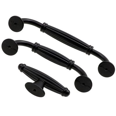 FidemM Black Aluminum Alloy Door Handle Drawer Kitchen Cupboard Cabinet Drawer Pull Knobs for Furniture Hardware 1Pcs