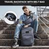 Maelstrom Travel Backpack for Men Women, 35L Carry on Backpack for Traveling on Airplane,with Belt Bag&Shoe Compartment,Waterproof Laptop Backpack fit 17Laptop-Mystery Grey view 2