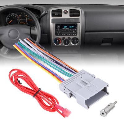 Audio Car Stereo Radio Wire Harness Plug and Antenna Adapter Car Radio Wiring Harness w/Antenna Adapter Compatible with Chevy Silverado Sierra Stereo CD Receiver Wire Cable Aerial Connector Plug