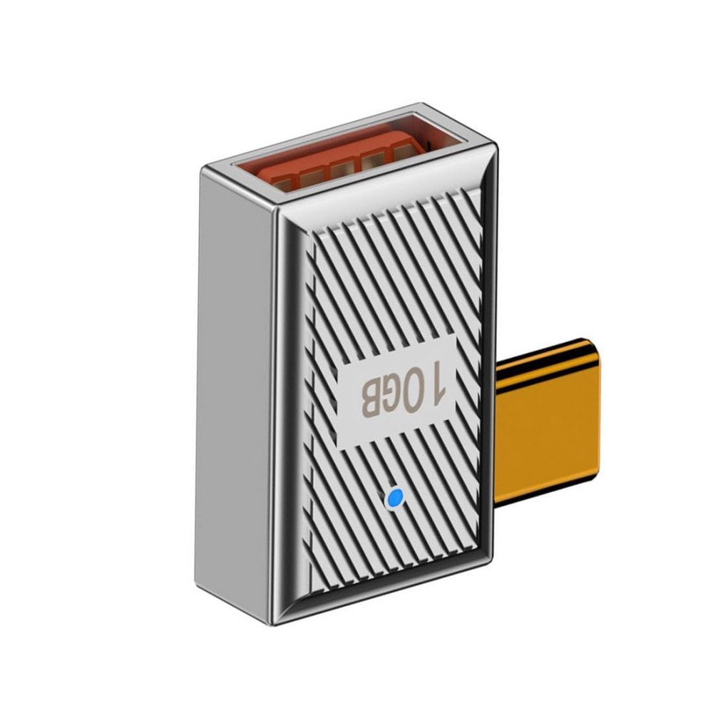 chenyang USB C Connector USB 3.0 to USB C OTG Data 10Gbps PD 120W Power Adapter Alloy Shell 90 Degree Right Angled