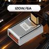 chenyang USB C Connector USB 3.0 to USB C OTG Data 10Gbps PD 120W Power Adapter Alloy Shell 90 Degree UP Angled view 3