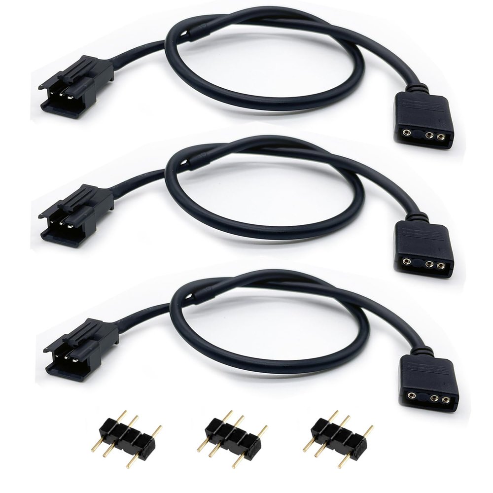 (3-Pack) ARGB Extension Cable, 5V 3-pin to JST SM 3Pin Male ARGB Adapter Cable 1-to-1, Addressable RGB Extension Cable, 1 to 1 Male ARGB Cable, 11.8 Inches