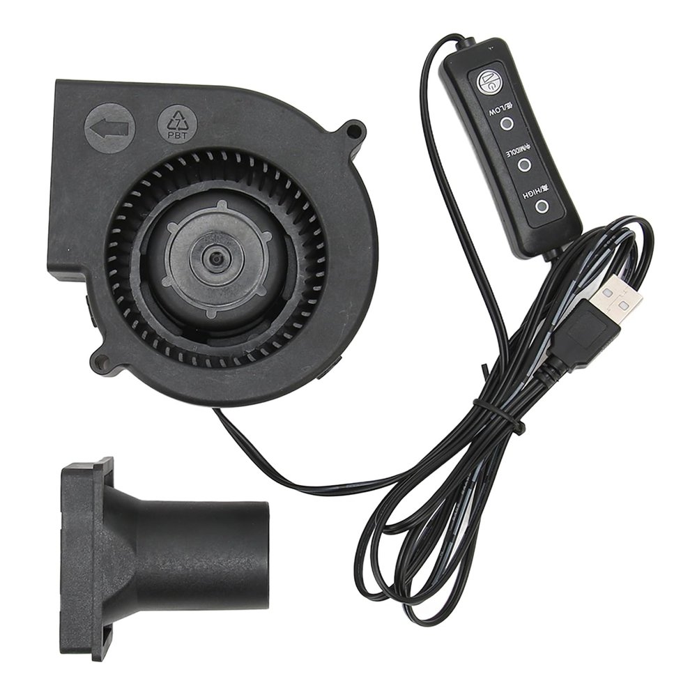 USB Fan, 3.8In 5V Cooling USB Blower Fan, 3 Speed Mode DC Brushless Cooling Fan, 3800 RPM 22 CFM Computer Cooling Fan, Mini USB Fan for PC Electronics 3D Printer