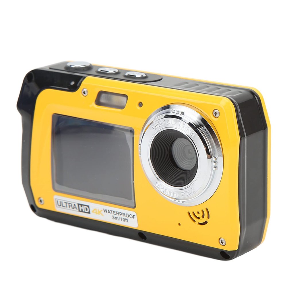 4K 56MP Dual Screen Digital Camera 3.0in IPS Screen 18X Digital Zoom 10ft 128GB Memory Card Supported 1700mAh Waterproof Underwater Video Camera for Outdoor