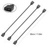 Jstincal (3-Pack) ARGB Extension Cable, 5V 3-Pin Addressable RGB Cable, 1-to-1 Female to Female for Extending Computer PC Fans/LED Lights, 30cm / 11.8in view 3
