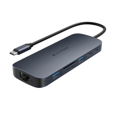 HyperDrive Next 11 Port USB C Hub for Mac, PC, and Chromebook w/ 2 4K60Hz HDMI, 2 USB-A, 2 USB-C Hub 10Gbps,140W Power Delivery, SD & microSD Card Reader, Ethernet, 3.5mm Audio Ports