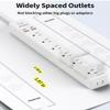 15 Ft Power Strip Surge Protector - 7 Outlets 4 USB Ports (2 USB C), Ultra Thin Flat Extension Cord & Flat Plug, 1700 Joules, Wall Mount, Desk Charging Station for Home Office Dorm, White view 3
