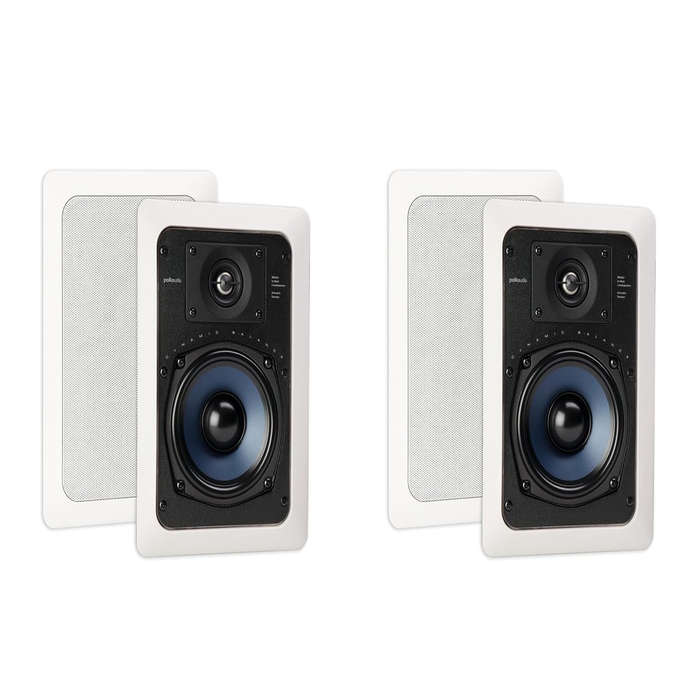 Polk Audio RC55i 2 Way in Wall Speakers - 4 Pack (White)