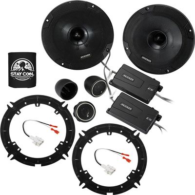 KICKER Speakers 6.5 inch for Kia Forte 2019-2024 Upgrade Kit - Pair of CS Series with Adapters and Harness, Component 6 1/2 Car Audio Front or Rear Door Speaker CSS65, 46CSS654