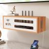 Cable Management Box Router Placement Rack Storage Box Wall Free Punching TV Set-top Box Shelf Shelf Hanging Wall WiFi Bracket Wire Storage Box (Color : Brass) view 3
