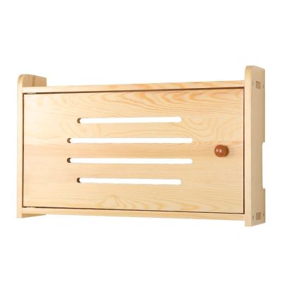 CLoxks Cable Management Box Punch-Free wall-Mounted Wireless Router Storage Box Living Room Bedroom Set-top Box WiFi Shelf Solid Wood wall Hanging Wire Storage Box (Size : 3)