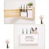 CLoxks Cable Management Box Punch-Free wall-Mounted Wireless Router Storage Box Living Room Bedroom Set-top Box WiFi Shelf Solid Wood wall Hanging Wire Storage Box (Size : 3) view 3