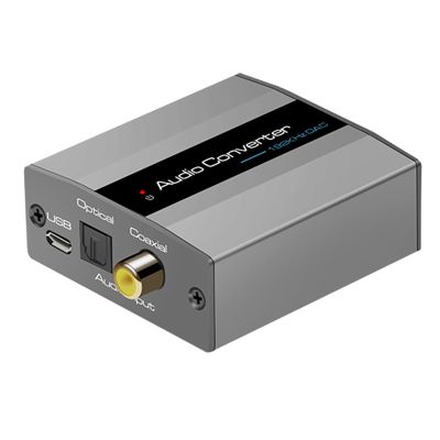 DAGIJIRD Digital to Analog Audio Converter 192KHz DAC with Coaxial Jack, Toslink Coaxial Optical to Analog Stereo RCA (R/L) or AUX Converter