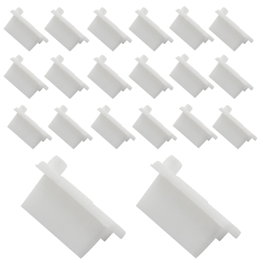 Auvotuis 20Pcs Silicone USB Port Cover, USB A Type Female Cover Plug Protector, White