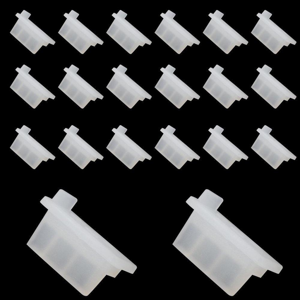 Auvotuis 20Pcs Silicone USB Port Cover, USB A Type Female Cover Plug Protector, Translucence