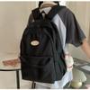 DUNBRI NEW Solid Color Trendy Backpack Cute Women Bag Kawaii Travel Backpack Large Capacity Waterproof Laptop Backpack Men (Black) view 2
